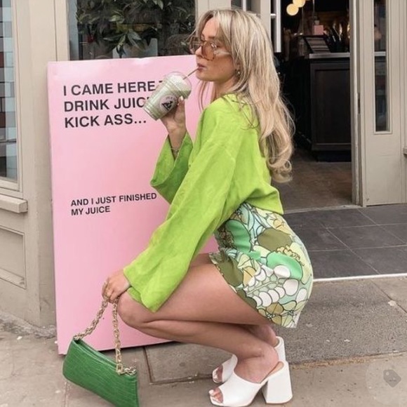 Zara printed mini skirt green - Picture 2 of 6